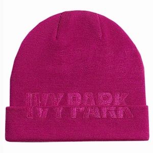New Adidas Originals x IVY PARK Beyonce Logo Cut Off Knit Beanie Pink NWT